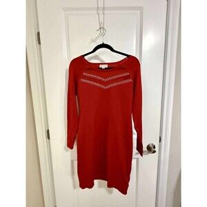 LIKE NEW Crystal Embellished Red Sweater Dress – Size M
